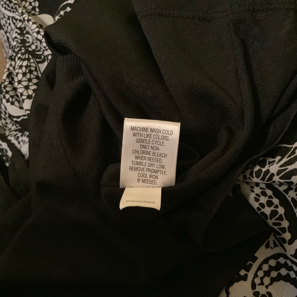 Elle Black and White SS Belted Dress OX - Picture 4 of 5